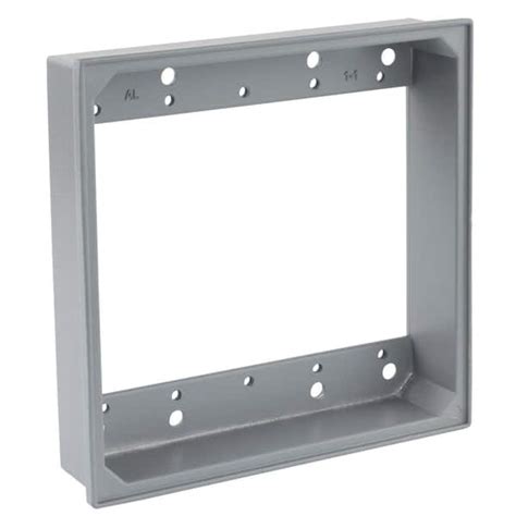 commercial electric gray 2-gang weatherproof extension box|2 gang outlet box extender.